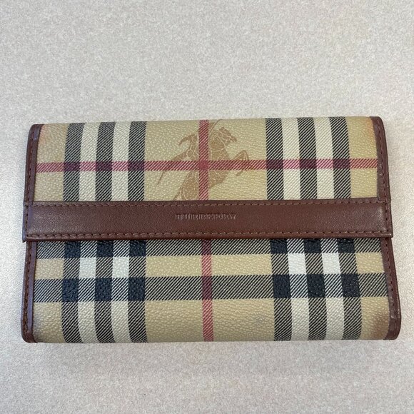 Burberry Vintage PVC & Leather Nova Check Compact Wallet - Preowned - Picture 1 of 15